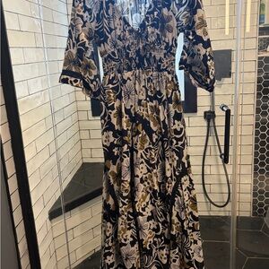 hana floral maxi dress Botanical Print Crepe Maxi Dress – Classic Black Black / US 16